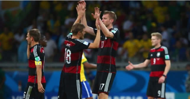 Alemania humilla a Brasil en su casa, en su mundial, lo deja fuera. Alemania 7 - Brasil 1